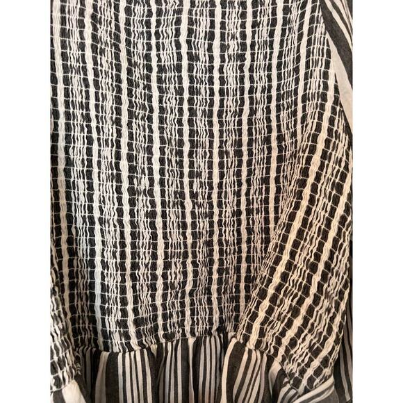 OLD NAVY True Wrap smocked gray striped puff balloon sleeves NWT plus sz XXL 2XL - Picture 8 of 8